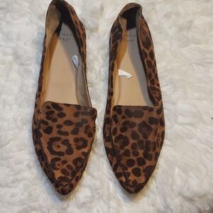 A New Day Women's Tan Leopard Print Flats
